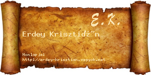 Erdey Krisztián névjegykártya